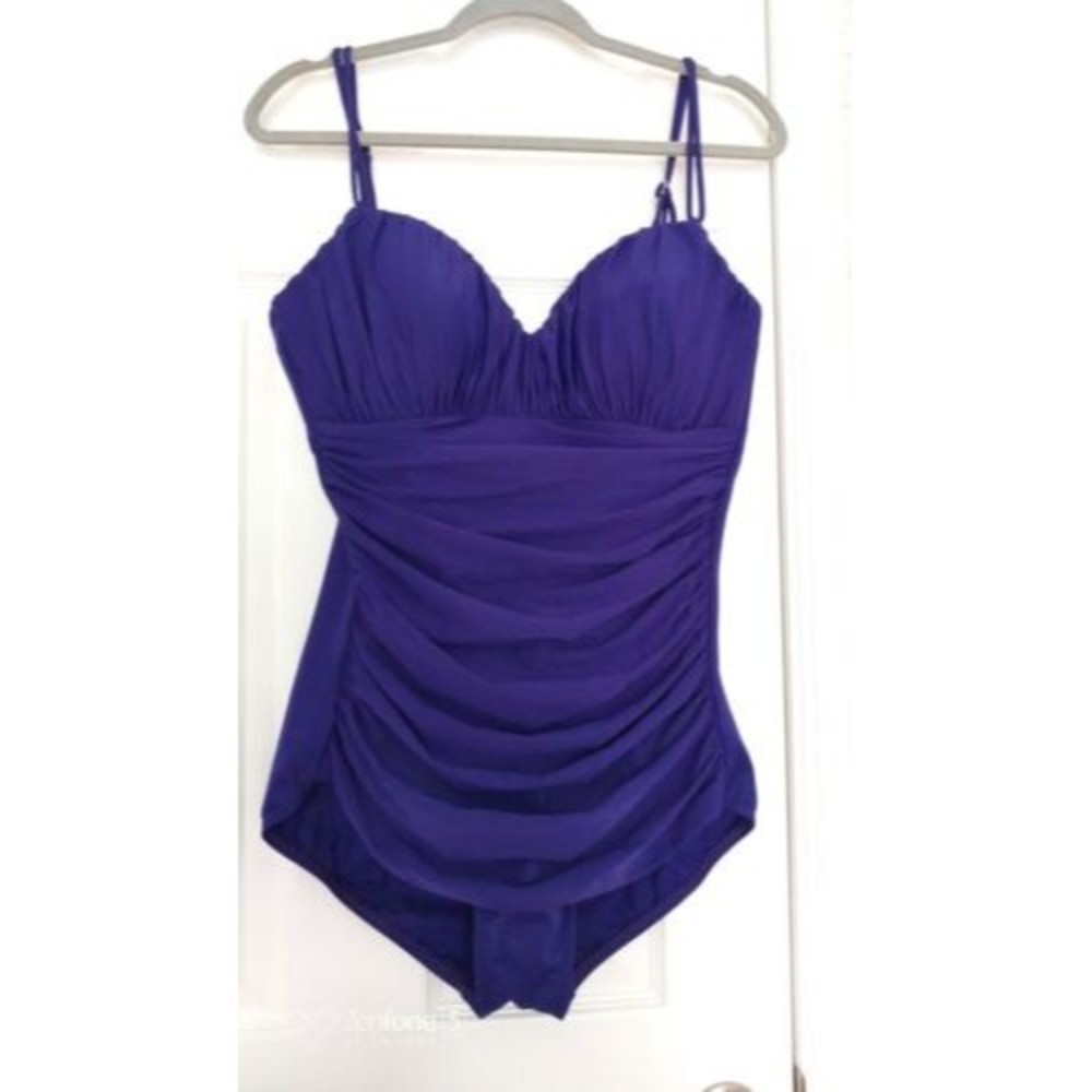 NWOT Magicsuit By Miraclesuit Blue Swimsuit One Piece 16